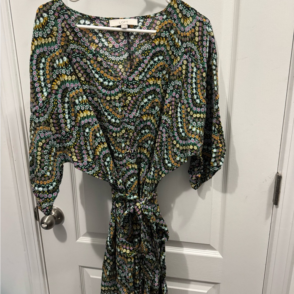 LOFT Multicolor Patterned Dress NWOT
